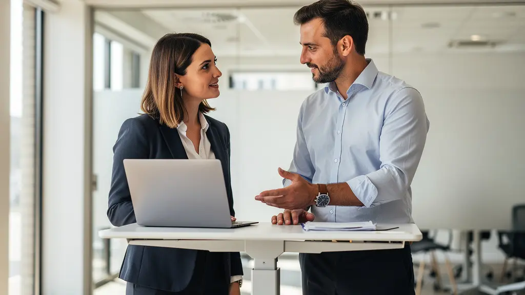 Commerciale et comptable collaborant sur la stratégie de relance clients dans un open space