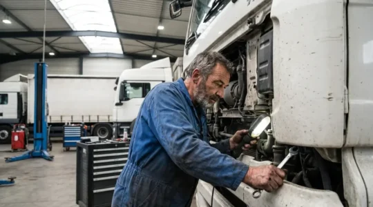 mecanicien-inspection-moteur-camion-atelier