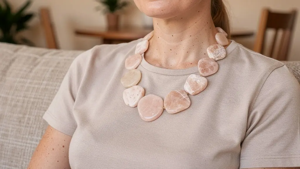 Collier en gorgone porté naturellement au quotidien